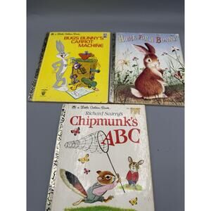 Vintage Little Golden Books Lot Home for a Bunny chipmunk ABCs Bugs Bunny